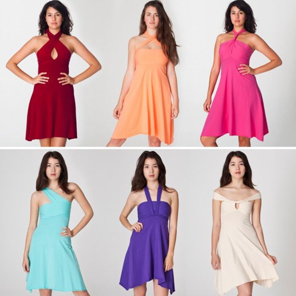 RED American Apparel Convertible halter dress